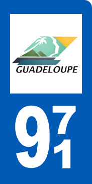 immatriculation motard 971 Guadeloupe - Sticker/autocollant