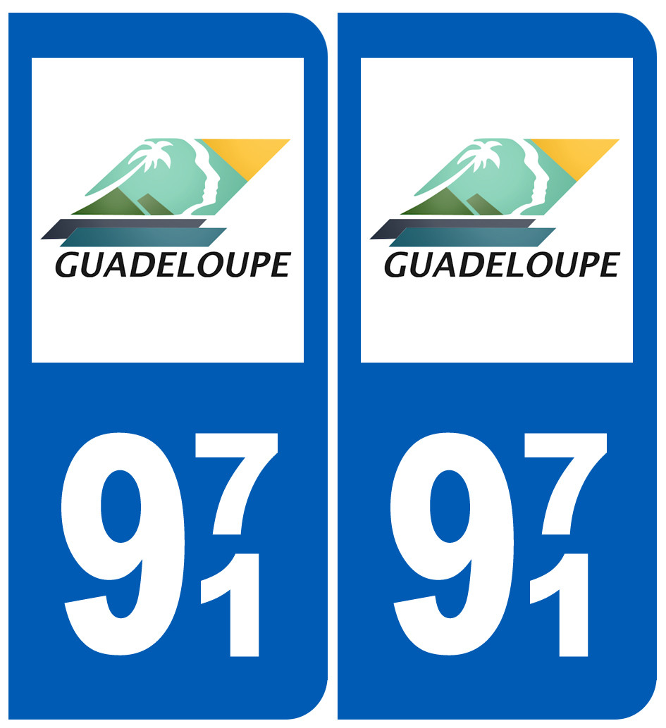 immatriculation 971 (Guadeloupe) - Sticker/autocollant