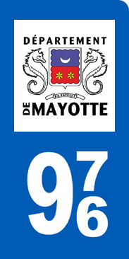 immatriculation motard 976 Mayotte - Sticker/autocollant