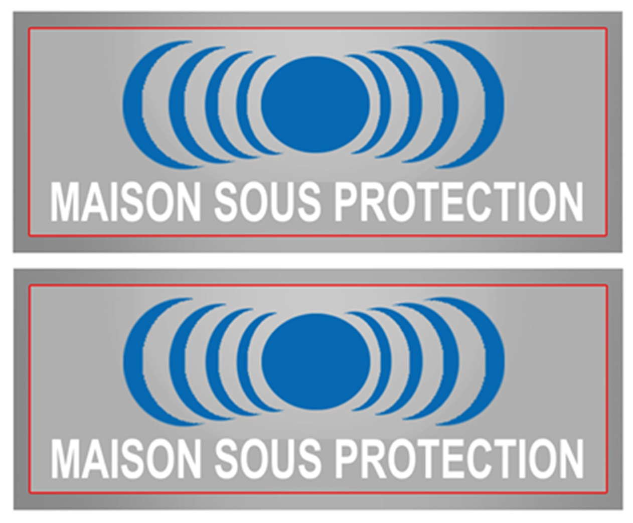 Maison sous protection (2 fois 15x6cm) - Sticker/autocollant