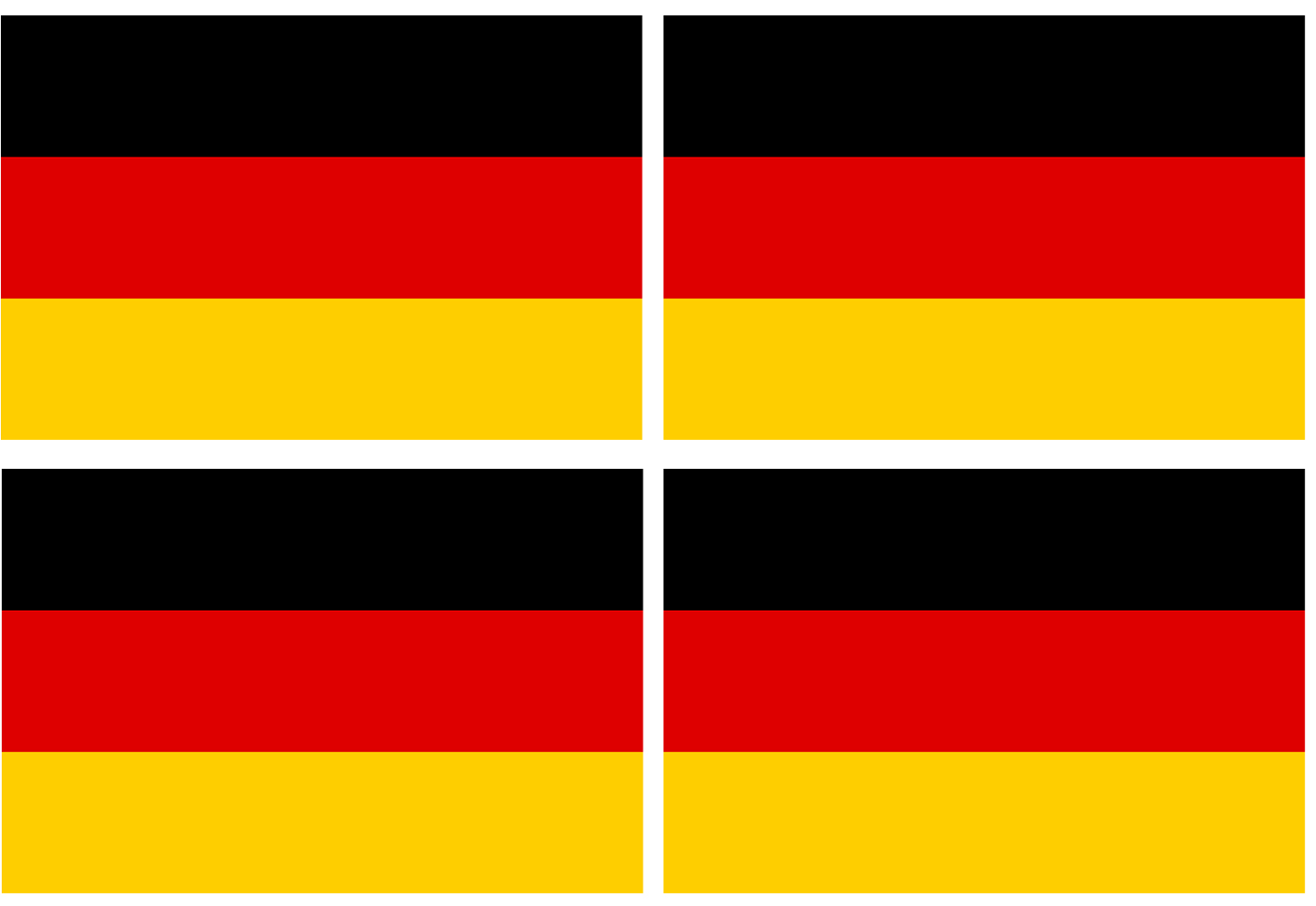 drapeau Allemagne - 4fois 9.5X6.3 cm - Sticker/autocollant