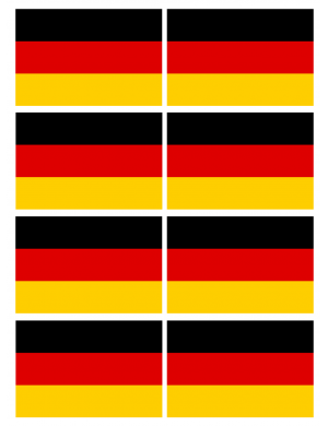 drapeau Allemagne - 8fois 9.5X6.3cm - Sticker/autocollant