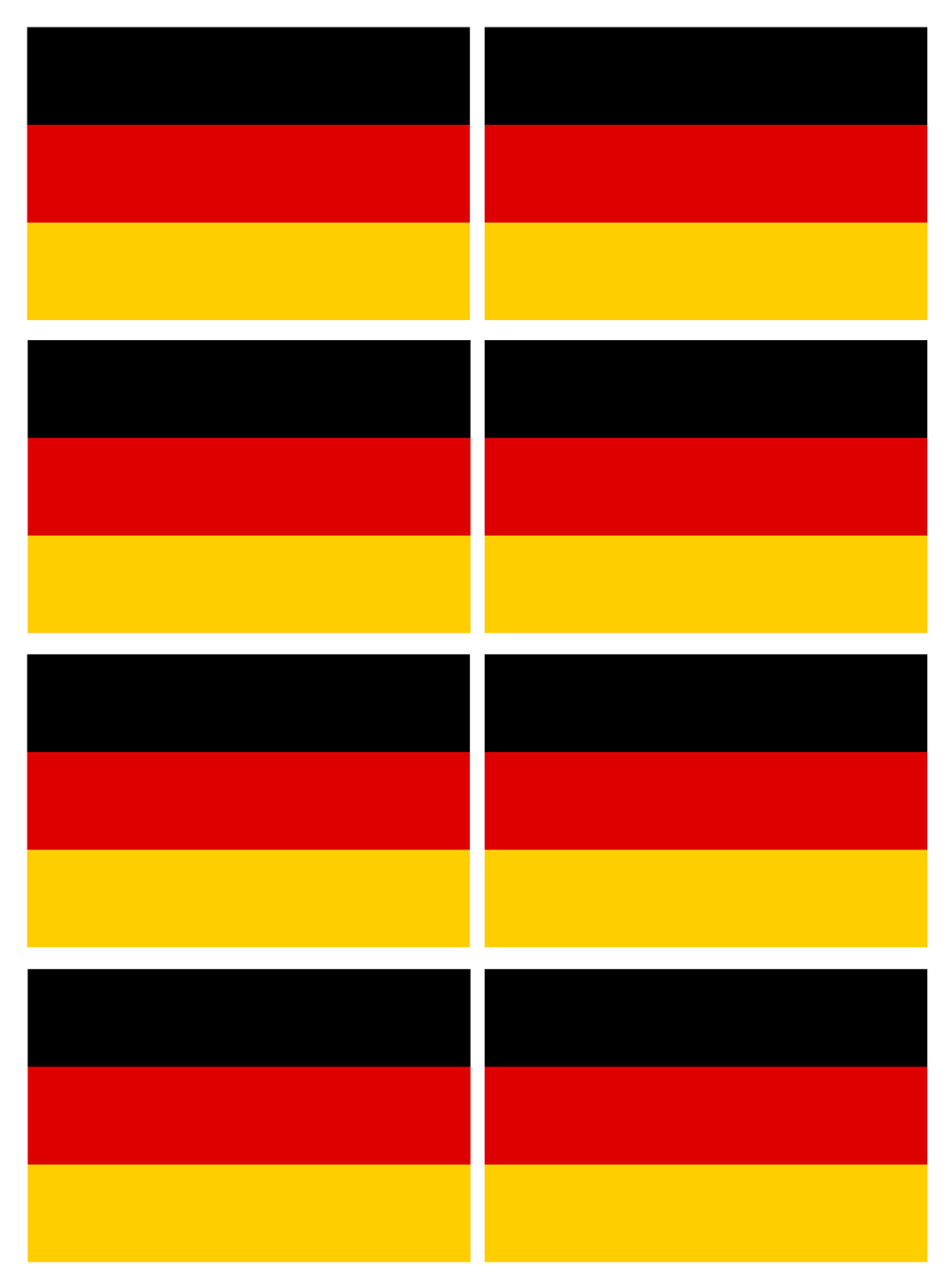 drapeau Allemagne - 8fois 9.5X6.3cm - Sticker/autocollant