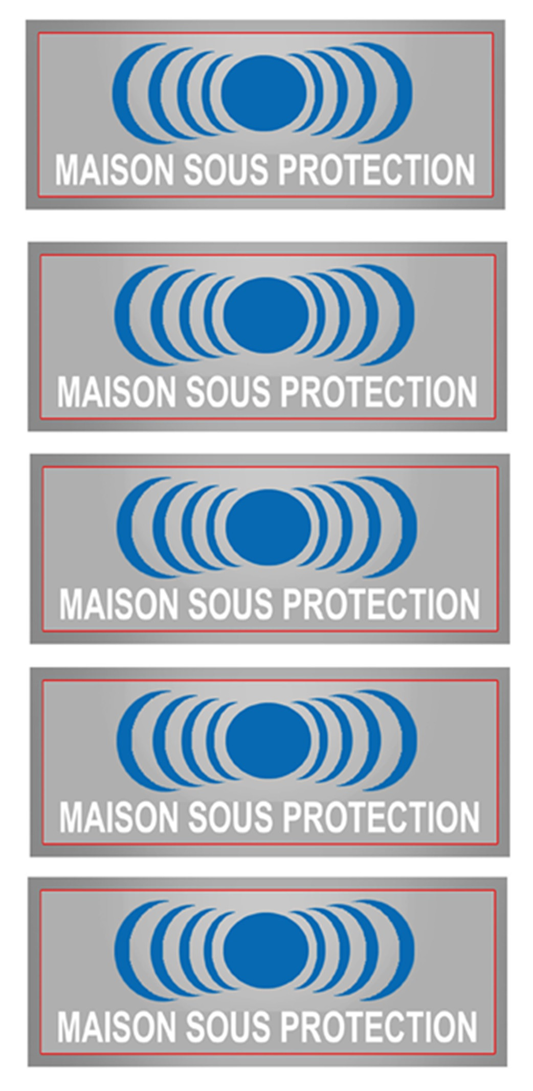 Maison sous protection (5 fois 7x2.5cm) - Sticker/autocollant