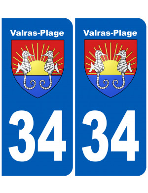 immatriculation 34 Valras-Plage - Sticker/autocollant