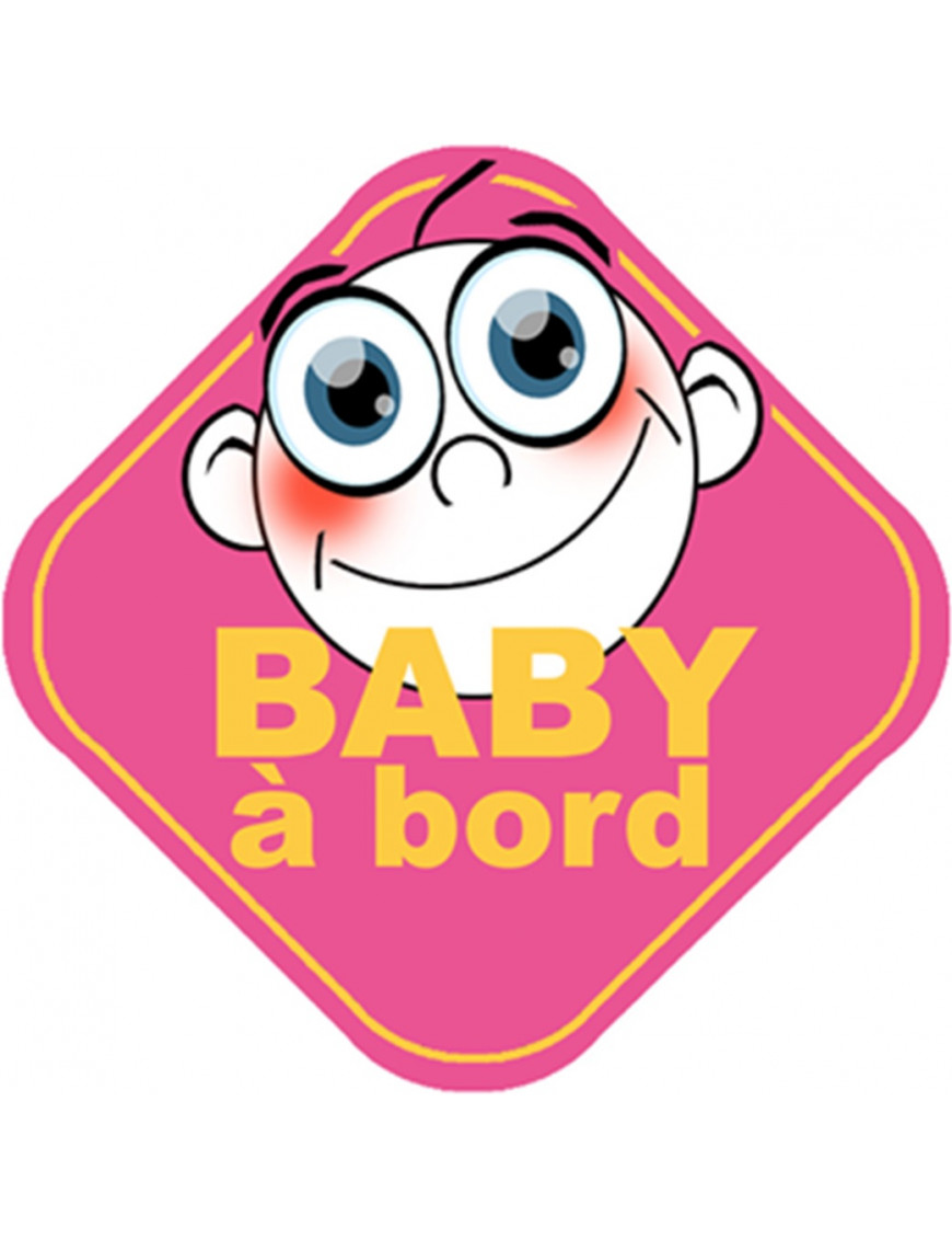 Baby à bord fille (10x10cm) - Sticker/autocollant