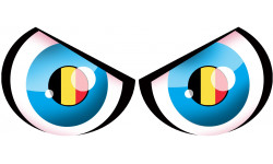 Paire d'yeux Belge - 14x5.5cm - Sticker/autocollant