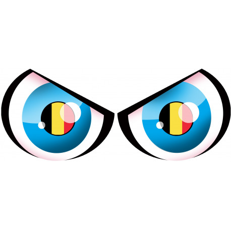 Paire d'yeux Belge - 14x5.5cm - Sticker/autocollant