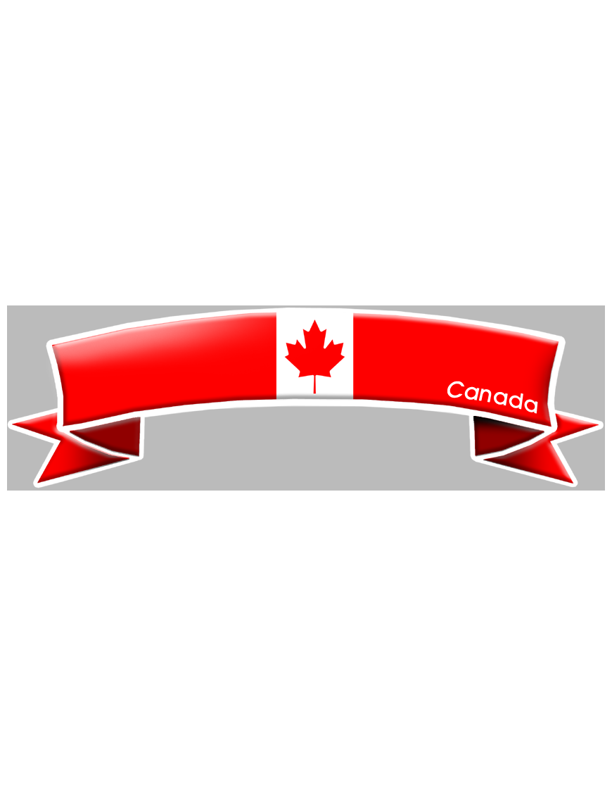 Flamme canadienne - 30x9cm - Sticker/autocollant