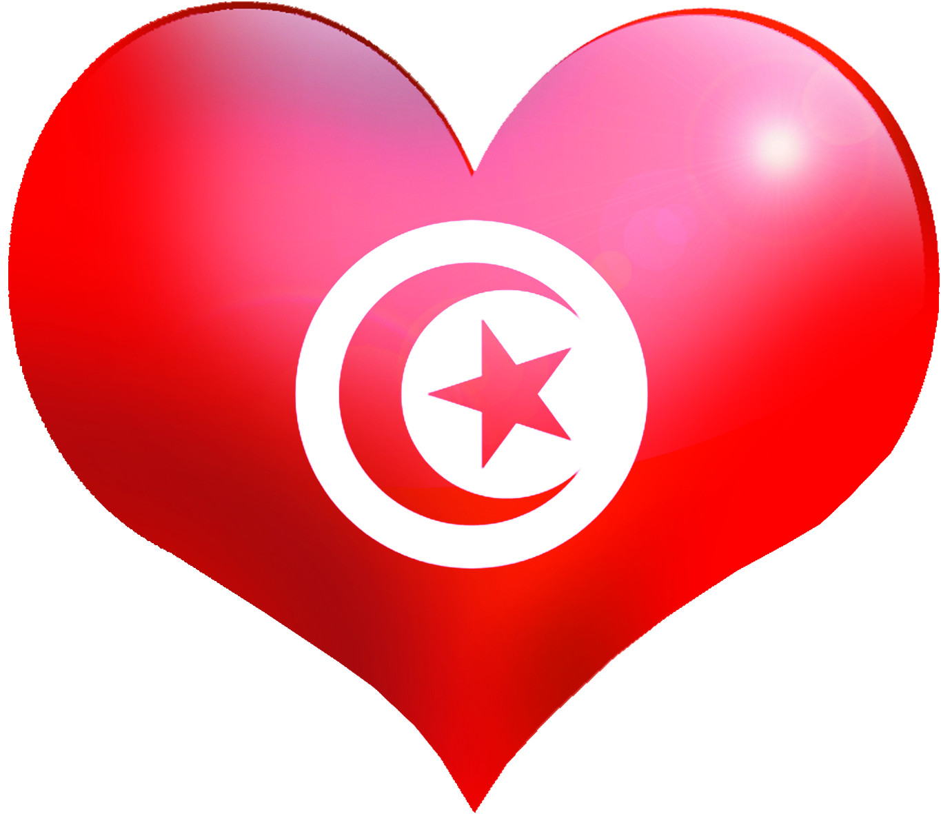 Coeur Tunisie - 11.5x10cm - Sticker/autocollant