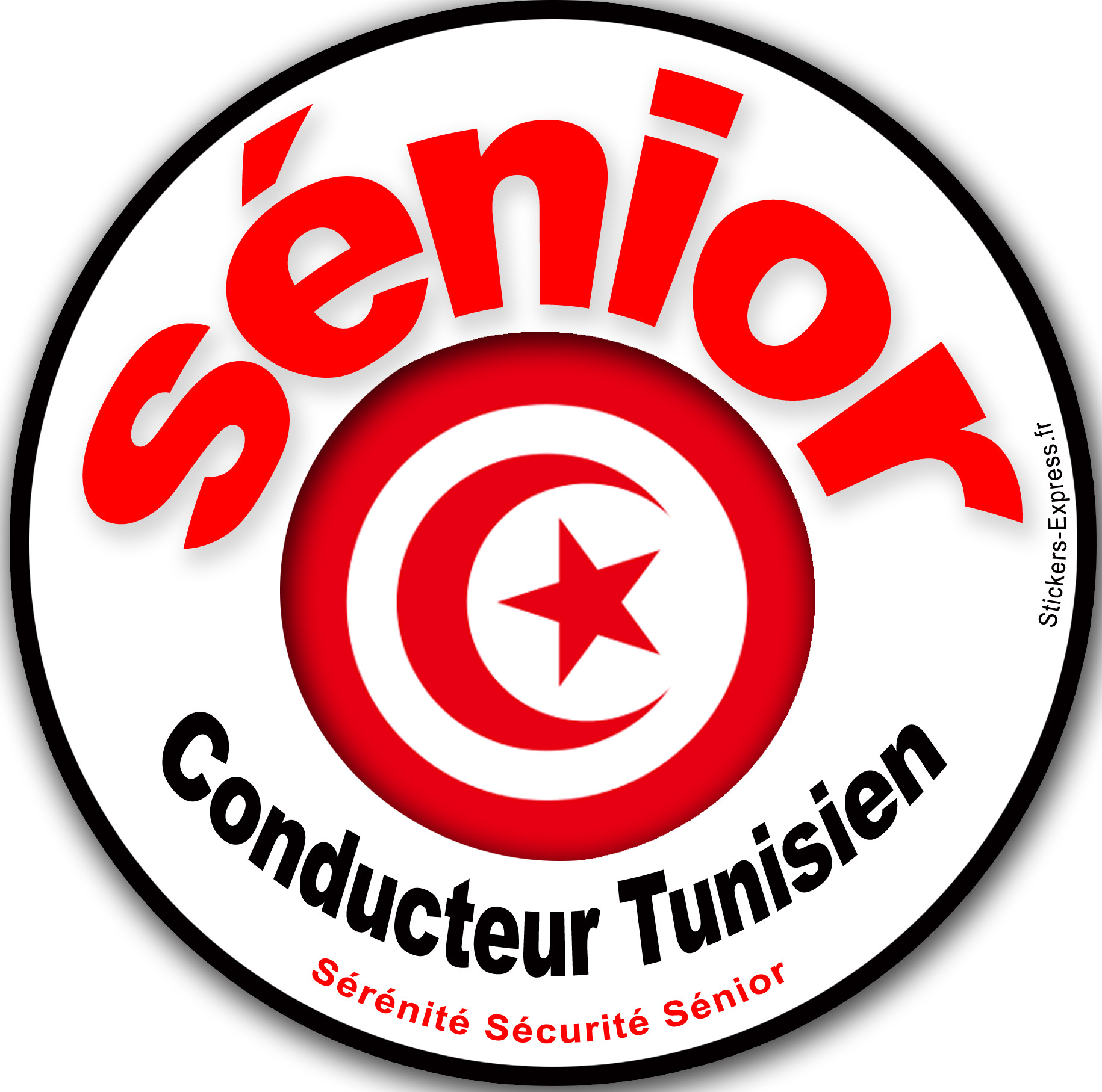 Conducteur Sénior Tunisien - 10x10cm - Sticker/autocollant