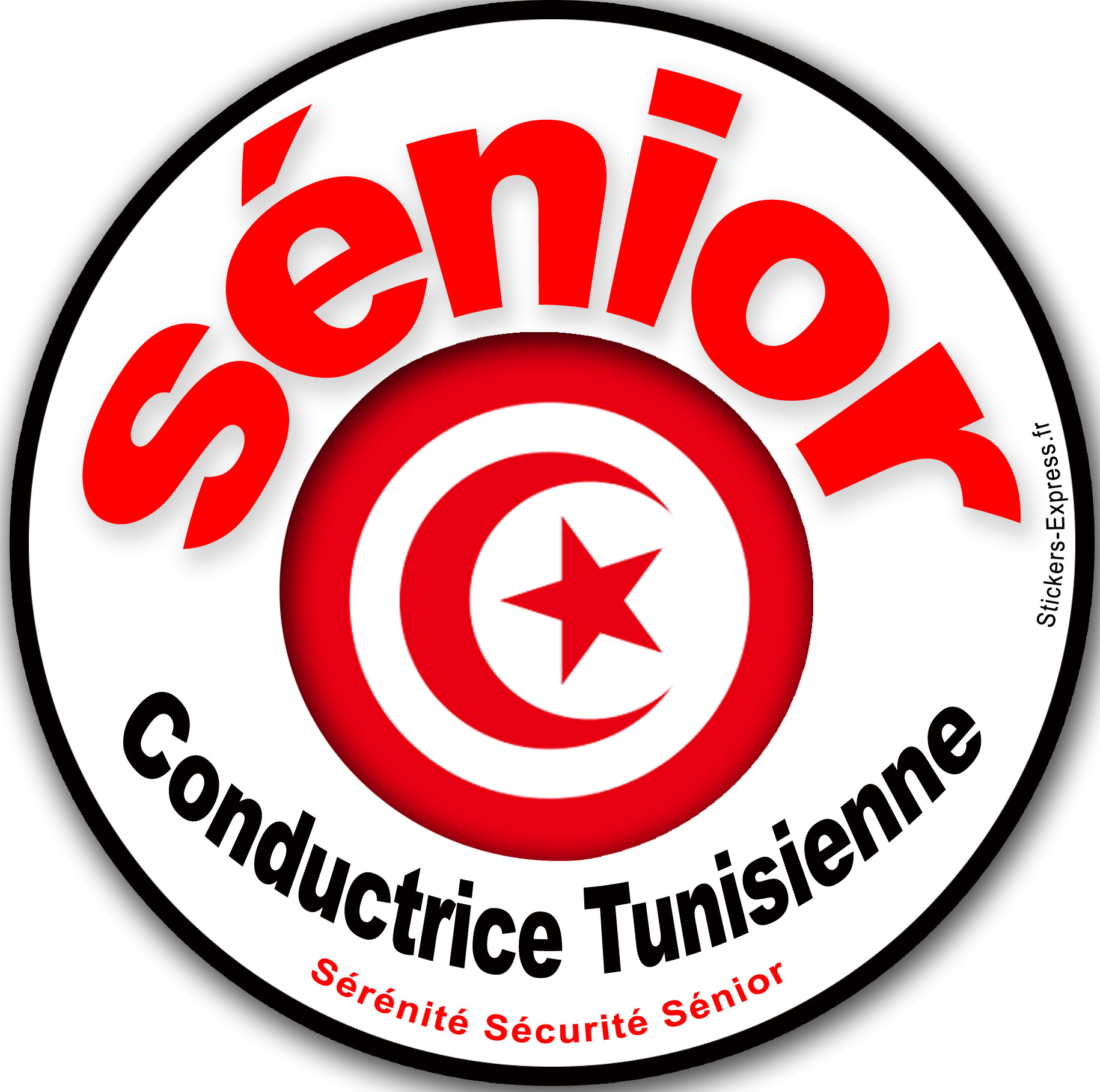 Conductrice Sénior Tunisienne - 10x10cm - Sticker/autocollant