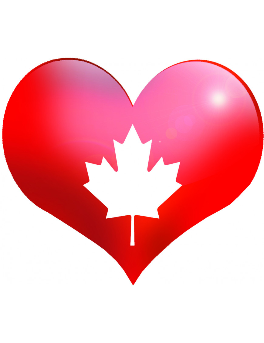 Coeur Canada - 5x4.3cm - Sticker/autocollant