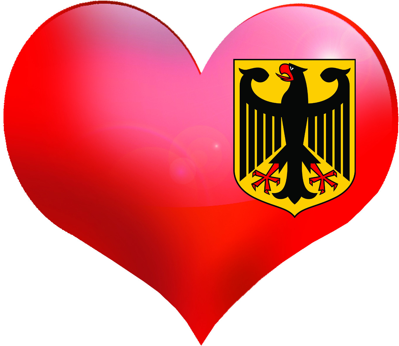 Coeur Allemagne - 11.5x10cm - Sticker/autocollant