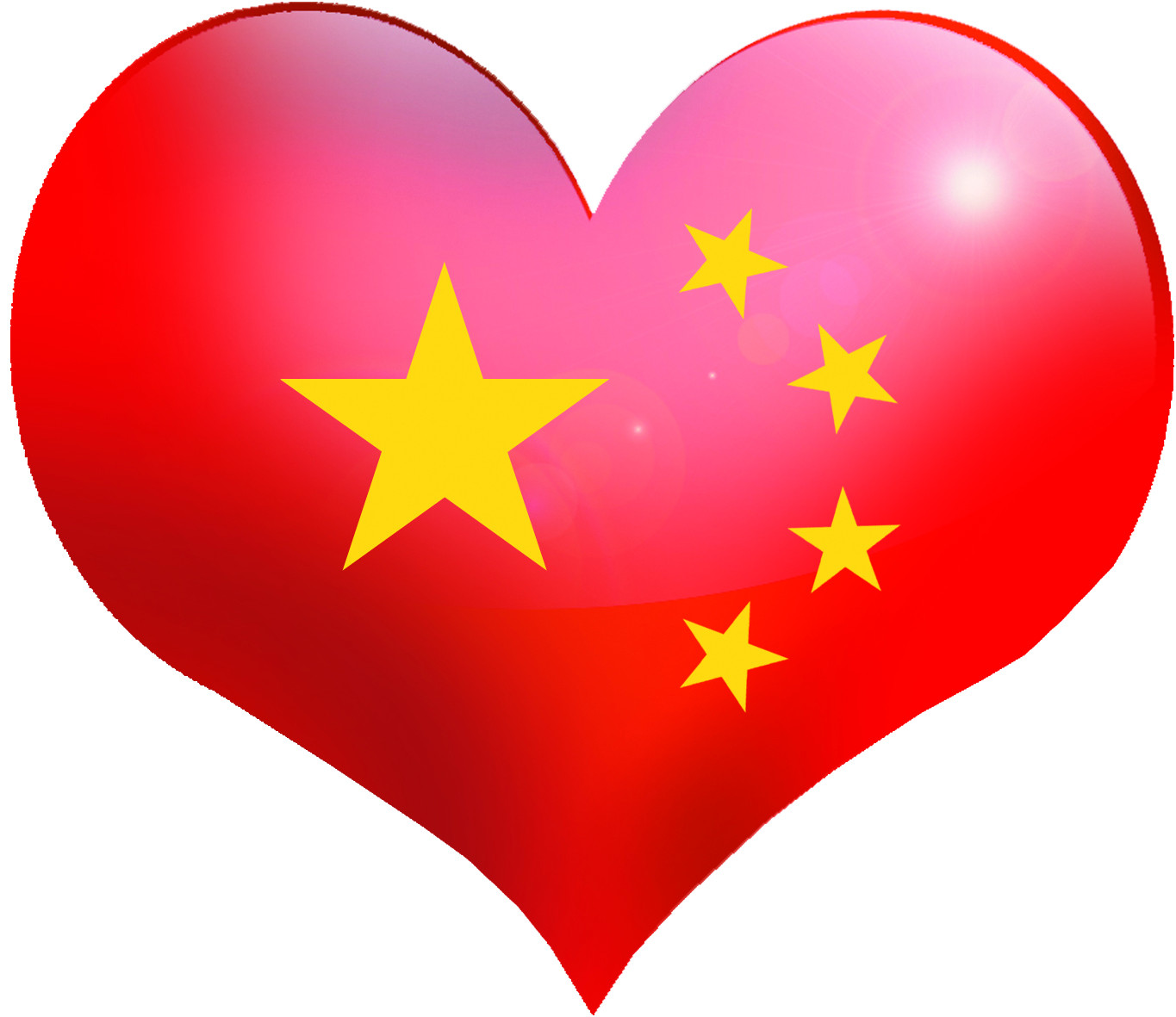 Coeur Chinois - 5x4.3cm - Sticker/autocollant