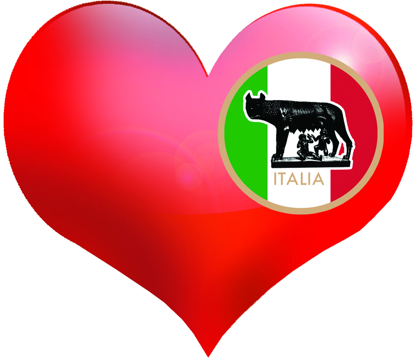 Coeur Italia - 11.5x10cm - Sticker/autocollant