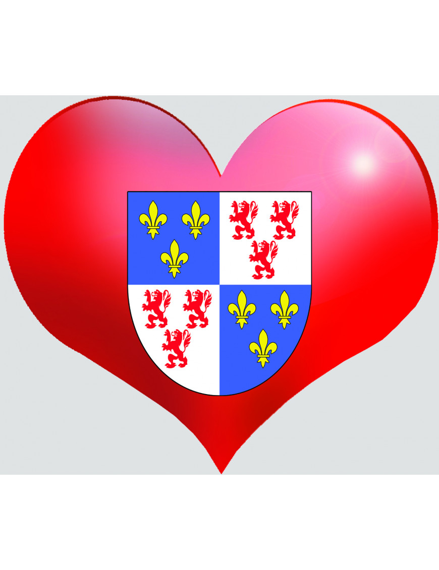 Coeur Picardie - 11.5x10cm - Sticker/autocollant