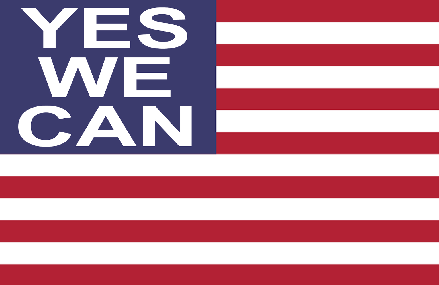 Drapeau US yes we can - 5x3.3cm - Sticker/autocollant