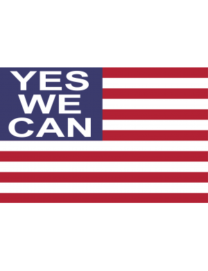 Drapeau US yes we can - 15x10cm - Sticker/autocollant