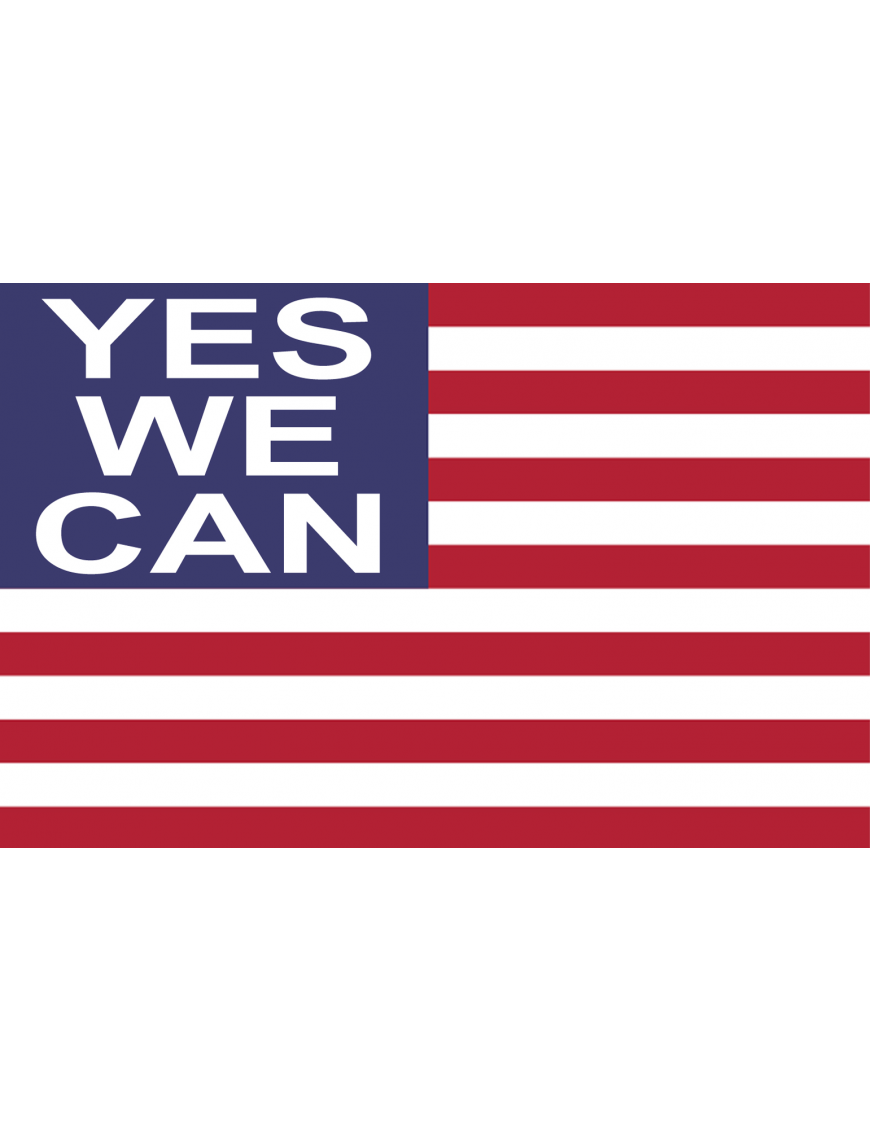 Drapeau US yes we can - 19.5x13cm - Sticker/autocollant