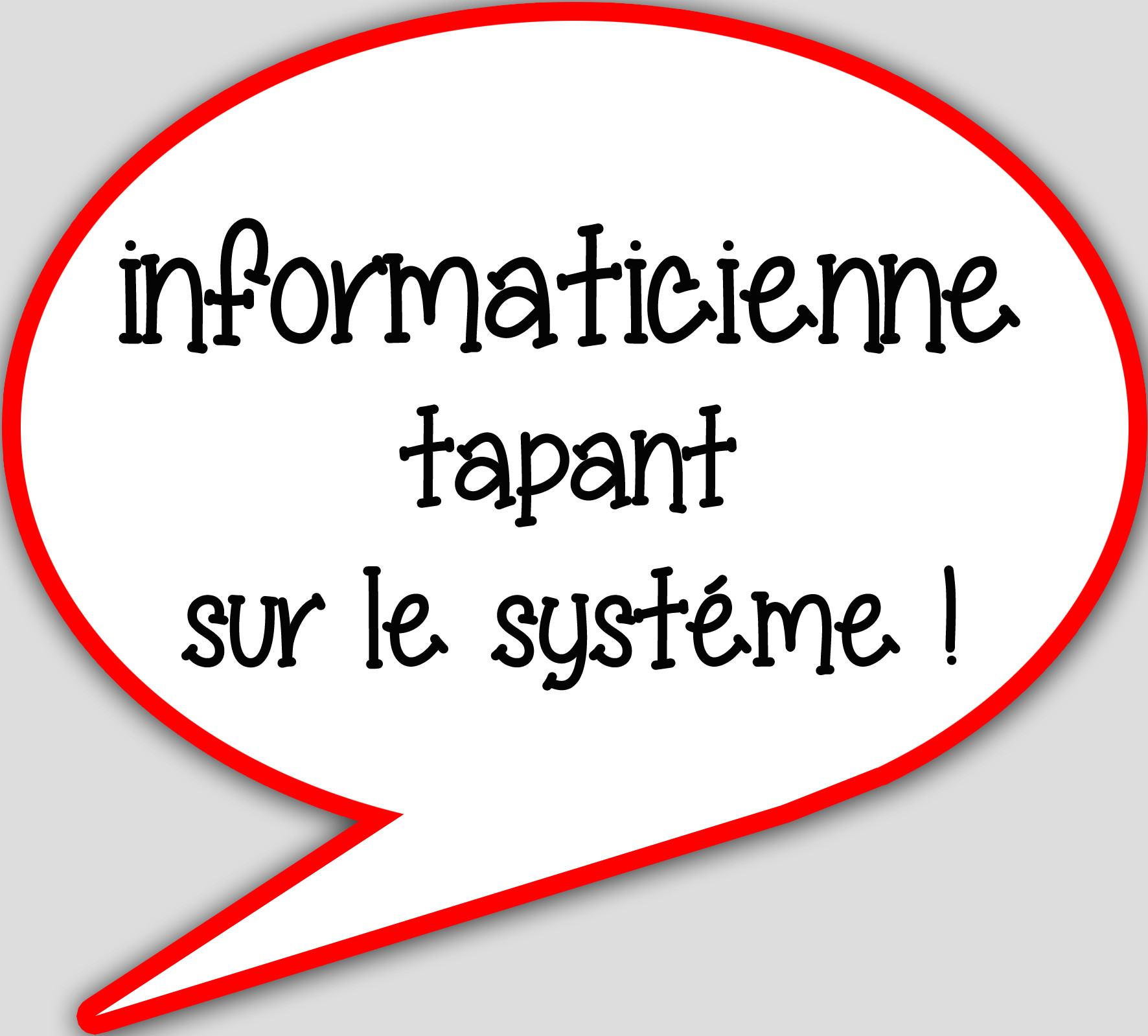 informaticienne tapant sur le système - 10x9cm - sticker/autocollant