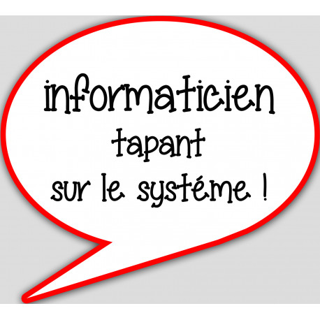 informaticien tapant sur le système - 15x13.5cm - sticker/autocollant