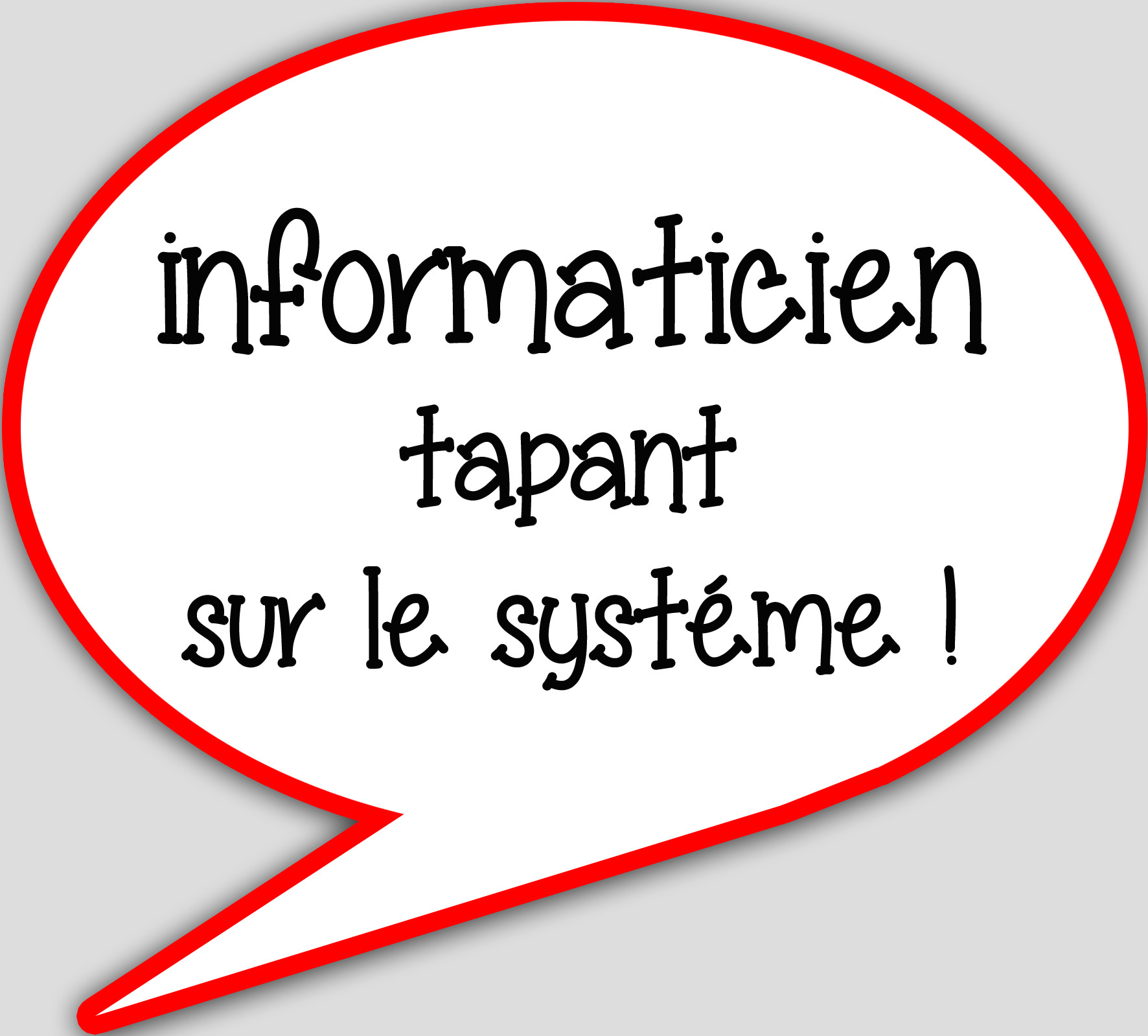 informaticien tapant sur le système - 15x13.5cm - sticker/autocollant