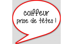 coiffeur prise de tête - 15x13.5cm - sticker/autocollant