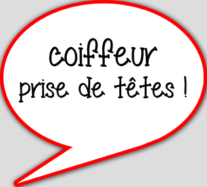 coiffeur prise de tête - 15x13.5cm - sticker/autocollant