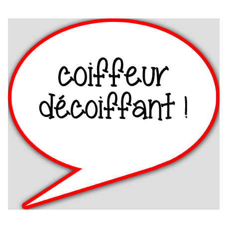 coiffeur décoiffant - 10x9cm - sticker/autocollant