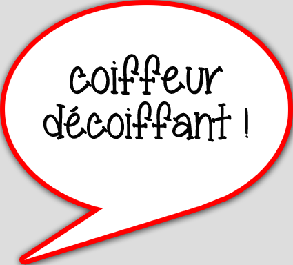 coiffeur décoiffant - 10x9cm - sticker/autocollant