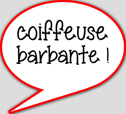 Coiffeuse barbante - 15x13.5cm - sticker/autocollant