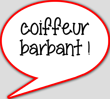 Coiffeur barbant - 10x9cm - sticker/autocollant