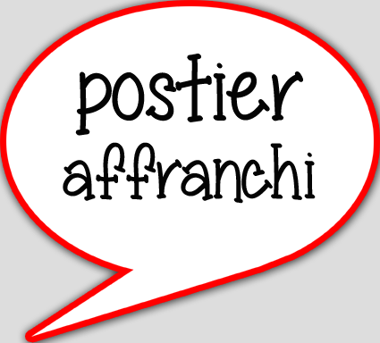 Postier affranchi - 10x9cm - sticker/autocollant