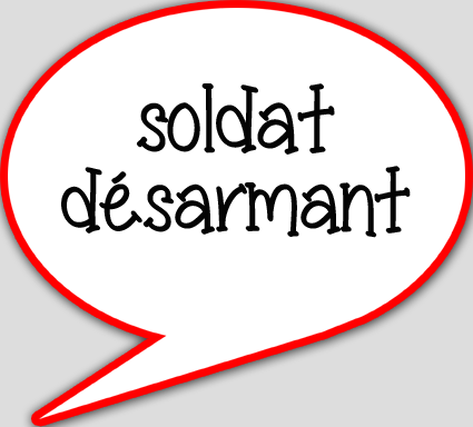 soldat désarmant - 15x13.5cm - sticker/autocollant