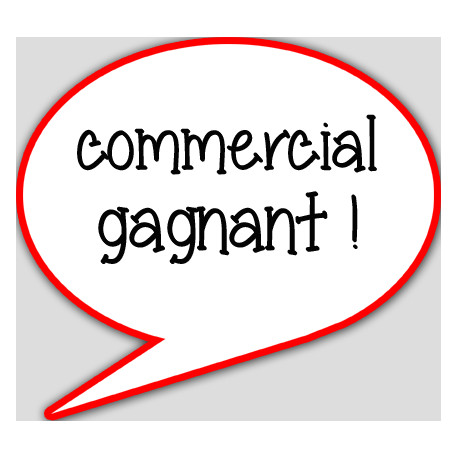 commercial gagnant - 10x9cm - sticker/autocollant