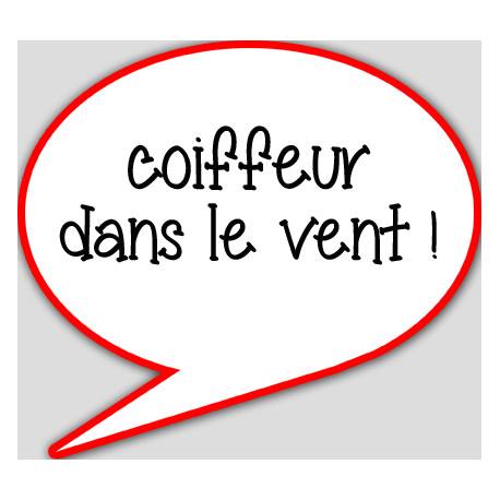 coiffeur dans le vent - 10x9cm - sticker/autocollant