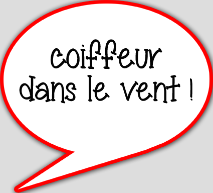 coiffeur dans le vent - 10x9cm - sticker/autocollant