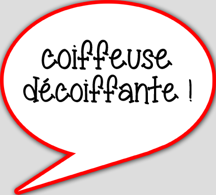 coiffeuse décoiffante - 15x13.5cm - sticker/autocollant