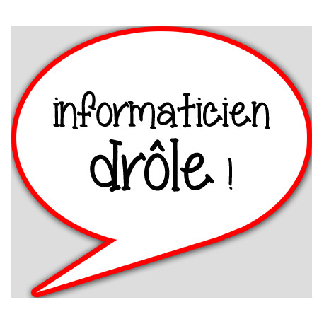 informaticien drôle - 10x9cm - sticker/autocollant