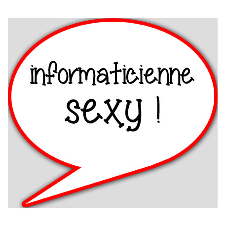 informaticienne sexy - 15x13.5cm - sticker/autocollant