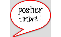 postier timbré - 10x9cm - sticker/autocollant