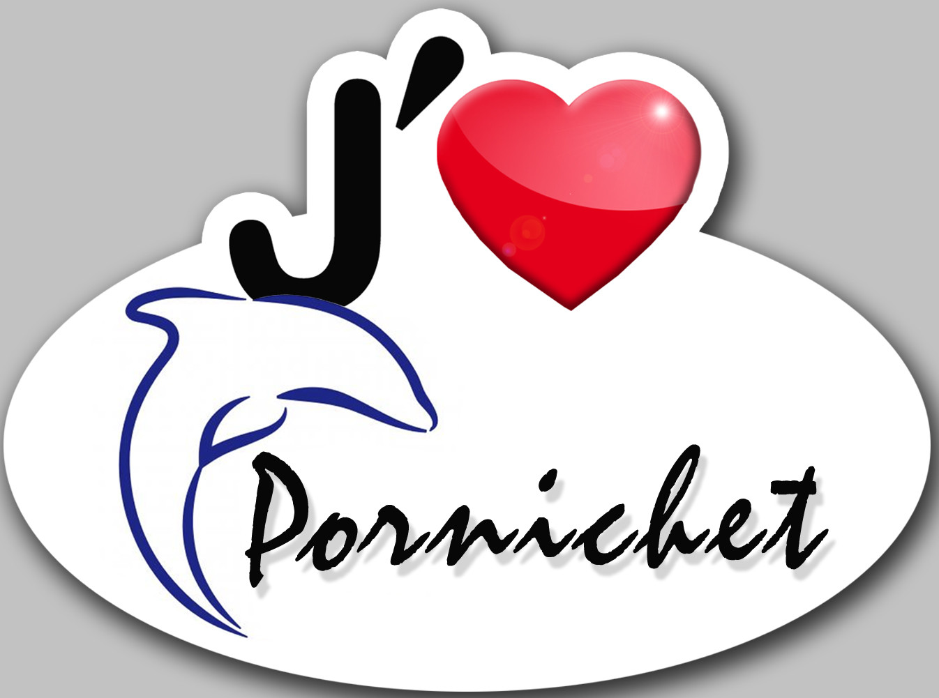 j'aime Pornichet (15x11cm) - Sticker/autocollant