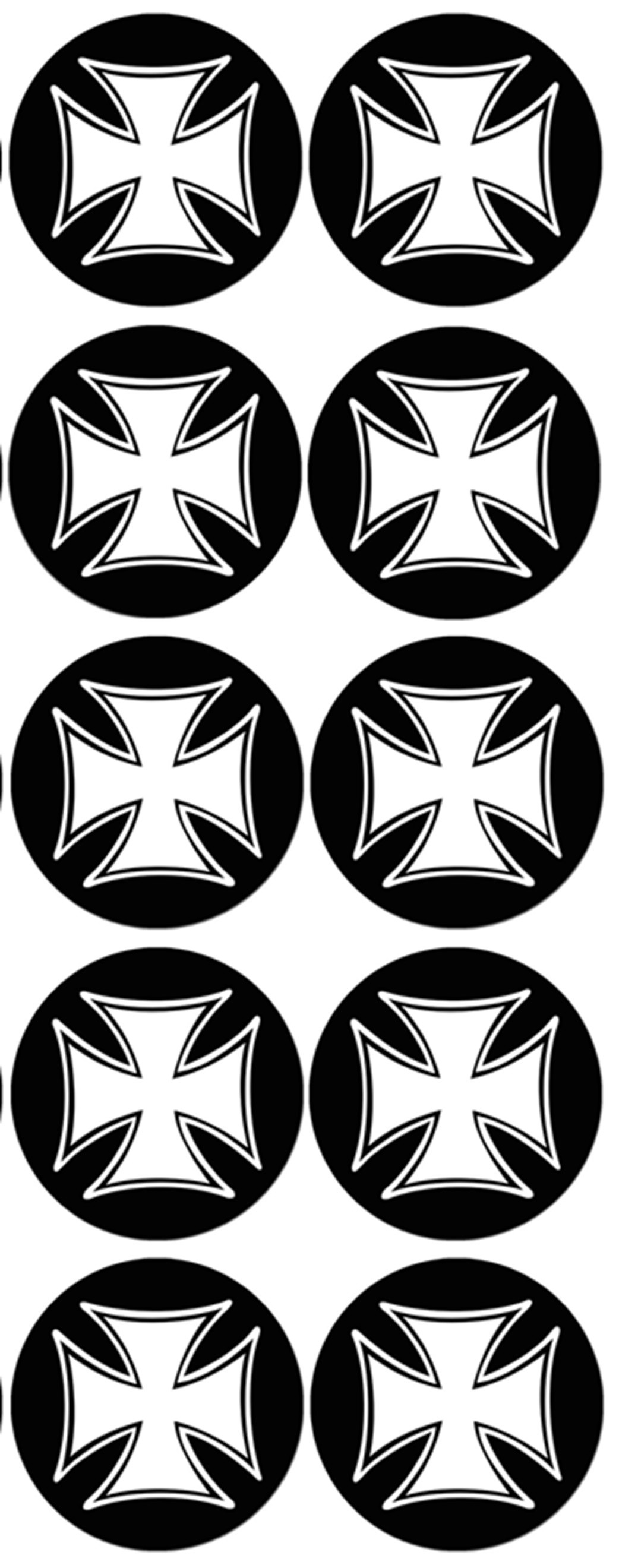 Croix de Malte (10 fois 5cm) - Sticker/autocollant