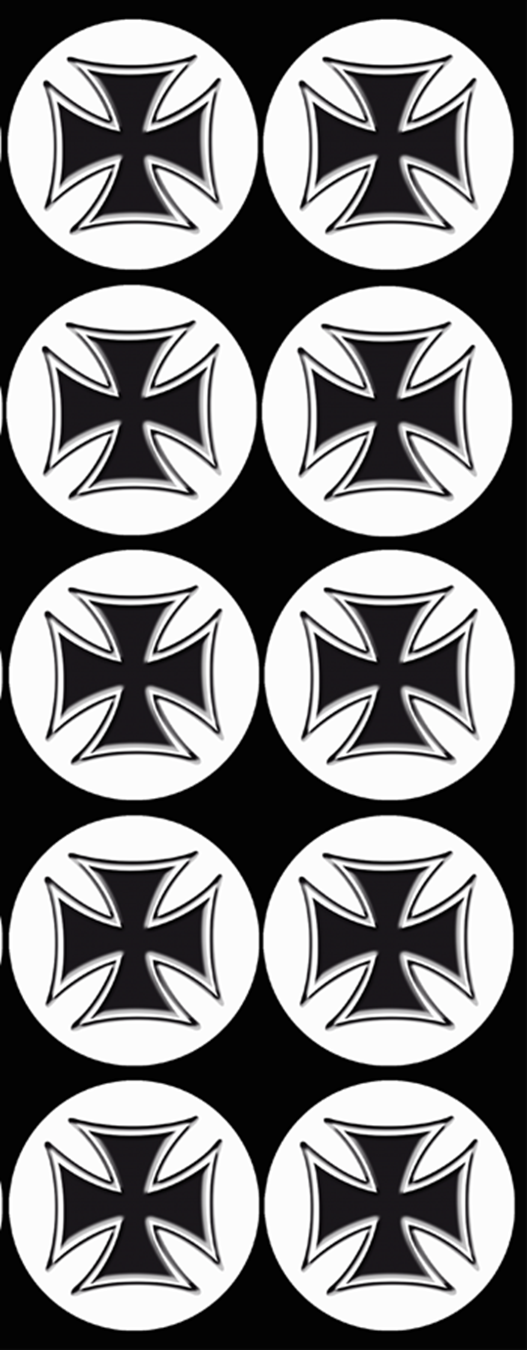 Croix de Malte noir (10 fois 5cm) - Sticker/autocollant