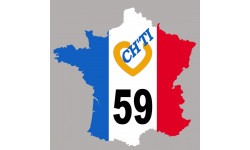 France ch'ti 59 (5x5cm) - Sticker/autocollant