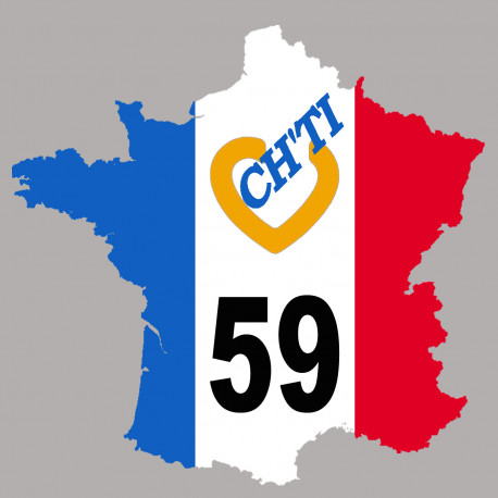 France ch'ti 59 (5x5cm) - Sticker/autocollant