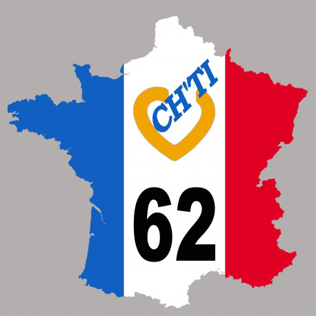 France ch'ti 62 (5x5cm) - Sticker/autocollant