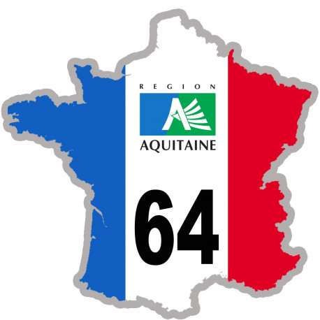 64 France Aquitaine - 20x20cm - Sticker/autocollant