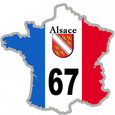 67 France Alsace - 20x20cm - Sticker/autocollant